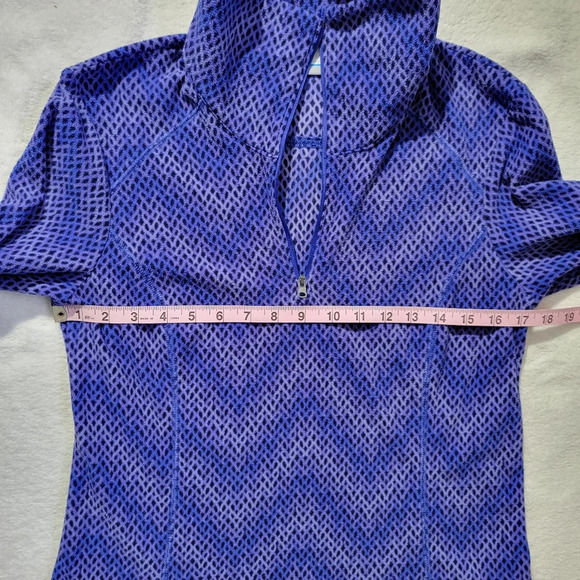Columbia 1/4 Zip Pullover Purple Chevron Fleece Soft Cozy Colorful Women's M - Picture 8 of 9